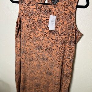 J. Jill Floral Dress in Tan and Black